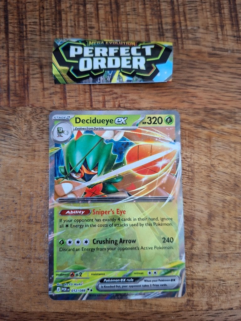 Pokemon – Mega Decidueye (EX) (POR 012/88)  Perfect Order, Ophalen of Verzenden, Nieuw, Losse kaart, Foil