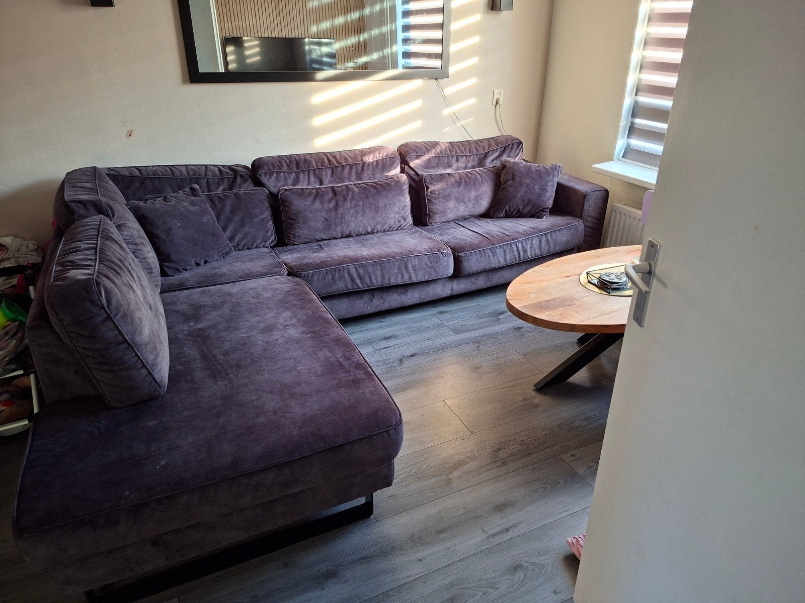 Mooie velvet loungebank MOET WEG, 250 tot 300 cm, Gebruikt, Minder dan 75 cm, Ophalen of Verzenden