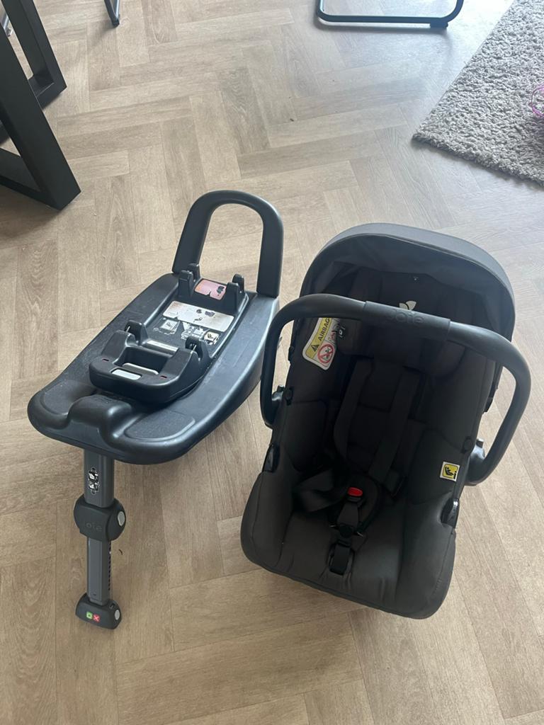 Joie i-Snug autostoel met i-Base Advance Isofix, Overige merken, Autogordel of Isofix, Zo goed als nieuw, 0 t/m 13 kg