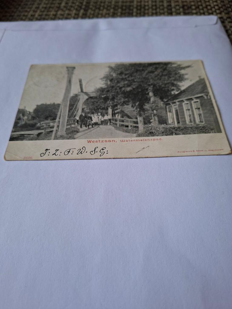 Oude ansichtkaart Westzaan, Watermolenpad, Ophalen of Verzenden, Voor 1920, Gelopen, Noord-Holland