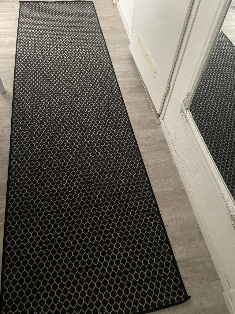 Hal vloer kleed zwart met patronen, Ophalen, Zwart, 200 cm of meer, 50 tot 100 cm