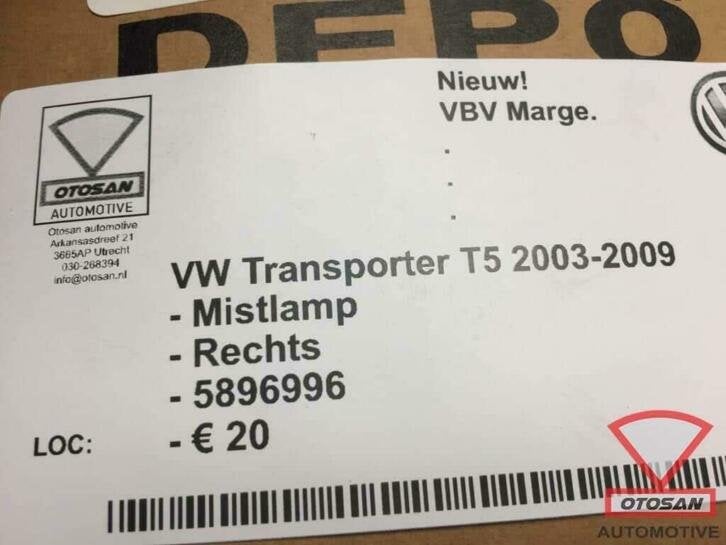 vw transporter t5 03 09 mistlamp nieuw! rechts voor 5896996, Auto-onderdelen, Volkswagen, Volkswagen AG, Nieuw, Berliner Ring 2
38440  Wolfsburg, DE