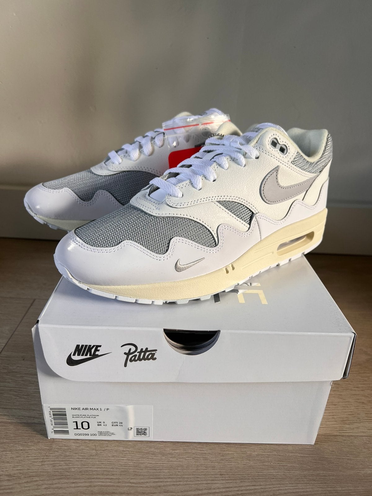 Nike Air Max 1 Patta Wave Platinum, Ophalen of Verzenden, Nieuw, Overige kleuren