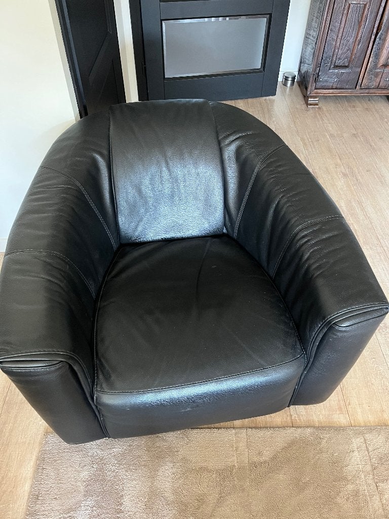 Natuzzi draai fauteuil, Huis en Inrichting, Fauteuils, Ophalen, Gebruikt, 75 tot 100 cm, Leer