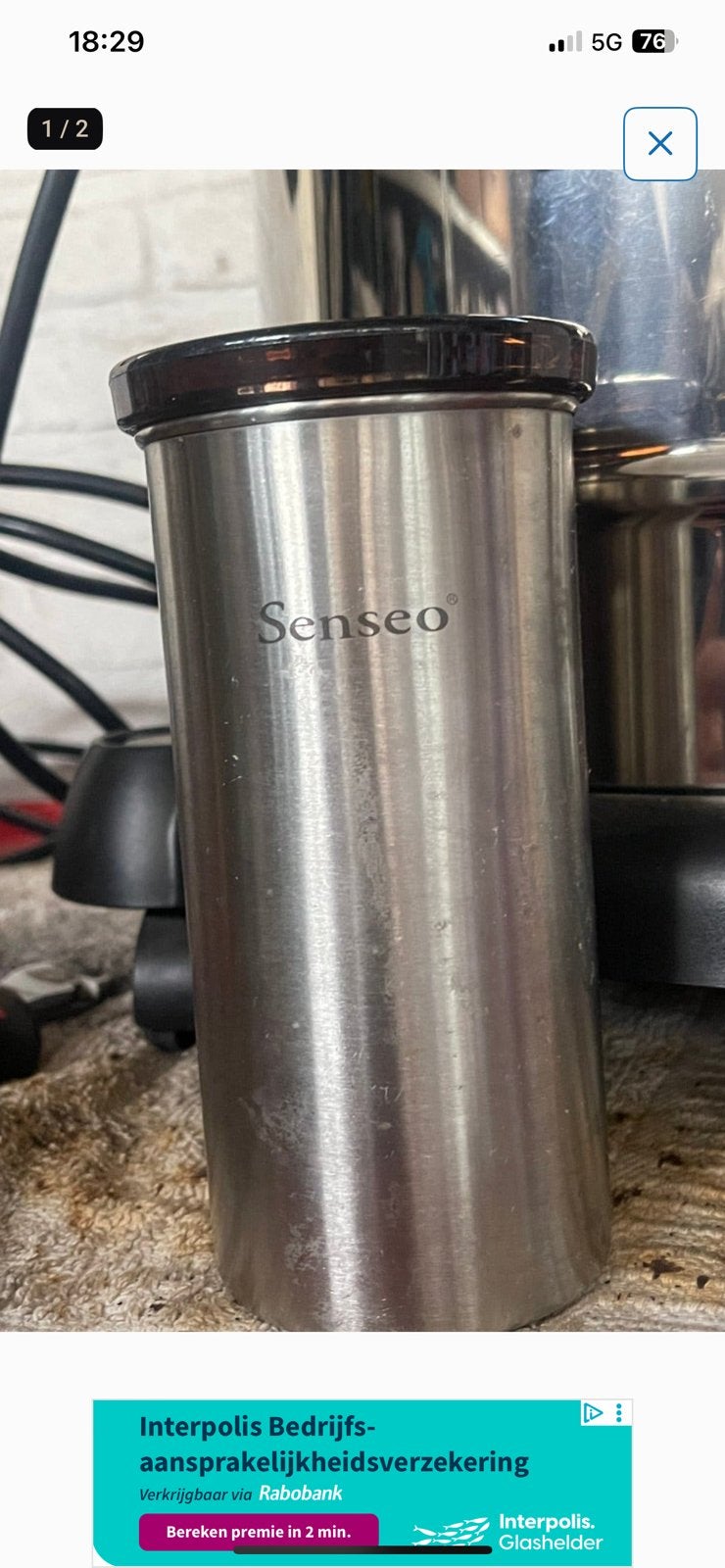 RVS Koffie pads vooraad bus van brabantia, Ophalen, Zo goed als nieuw