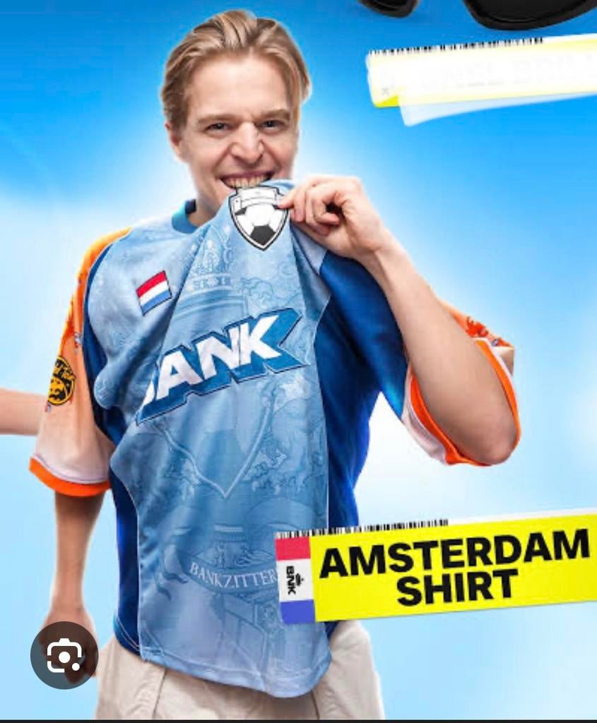 Gezocht bankzitters shirt Amsterdam maat S of M, Kleding | Heren, T-shirts, Ophalen, Zo goed als nieuw, Zwart