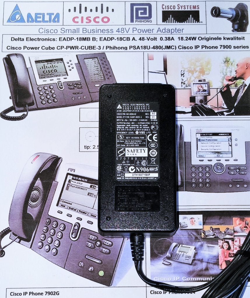 Cisco CP-PWR-CUBE-3 48V Adapter Delta EADP-18CB 341-0206-03, Ophalen of Verzenden, Zo goed als nieuw, Toebehoren
