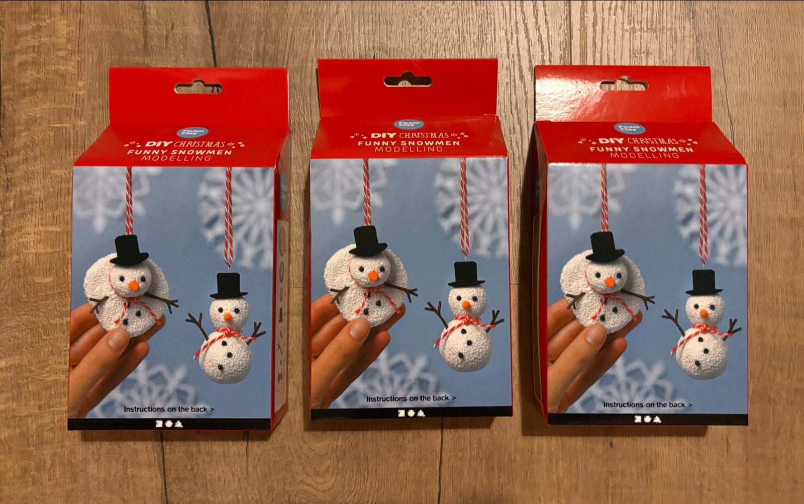 3 DIY sets kerstmannetjes maken met foam clay, Verzenden, Nieuw