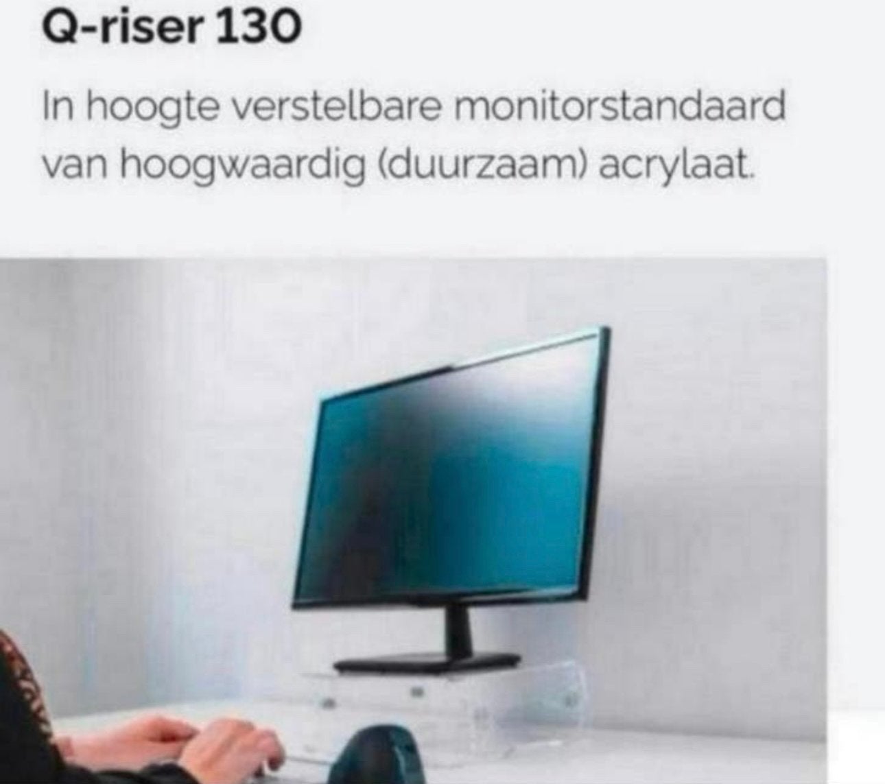 Q-RISER MONITORSTANDAARD van BAKKER EN ELKHUIZEN, Computers en Software, Ophalen of Verzenden, Zo goed als nieuw