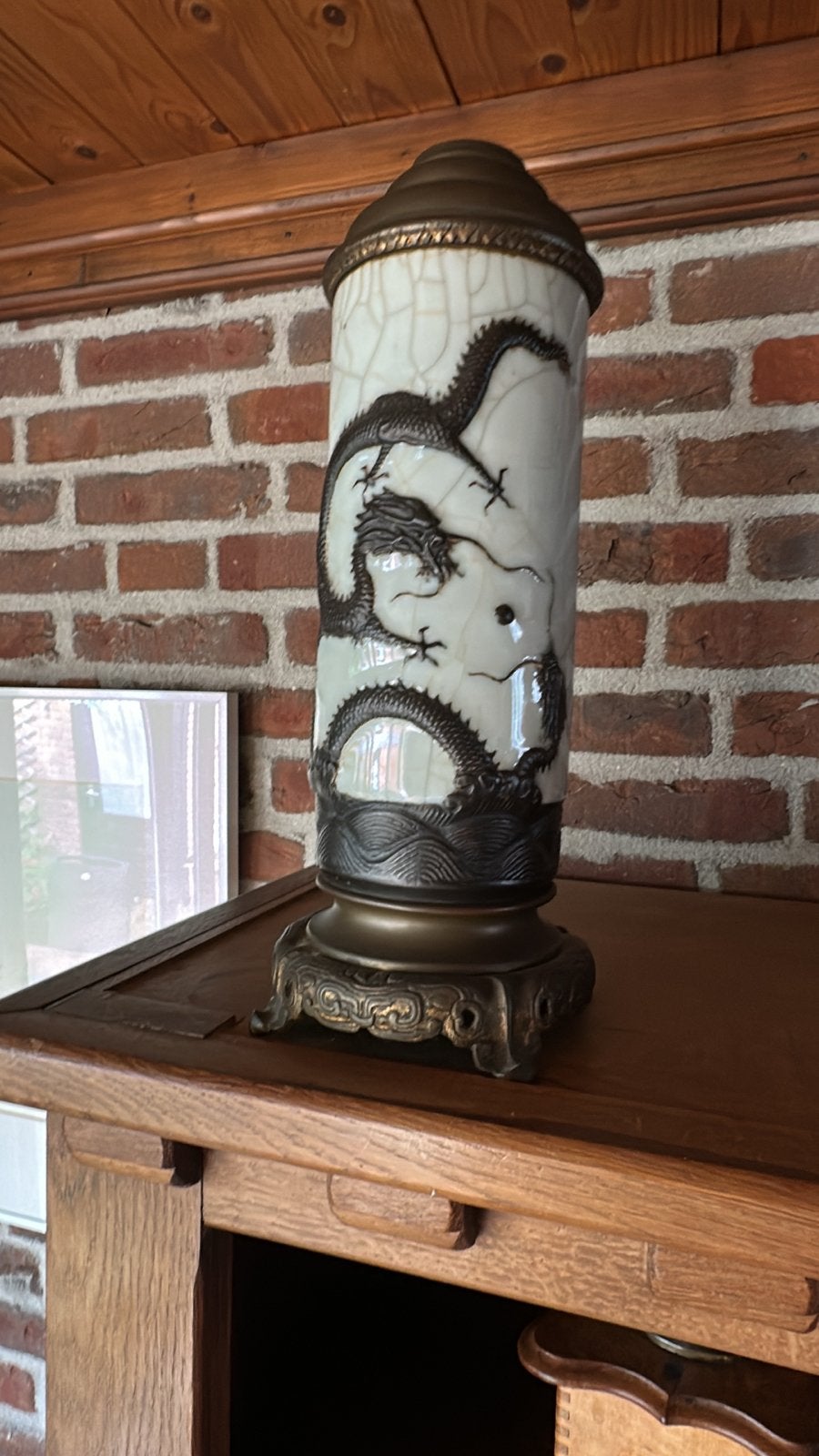 Antieke Chinese Drakenlamp - Uniek en Decoratief, Ophalen