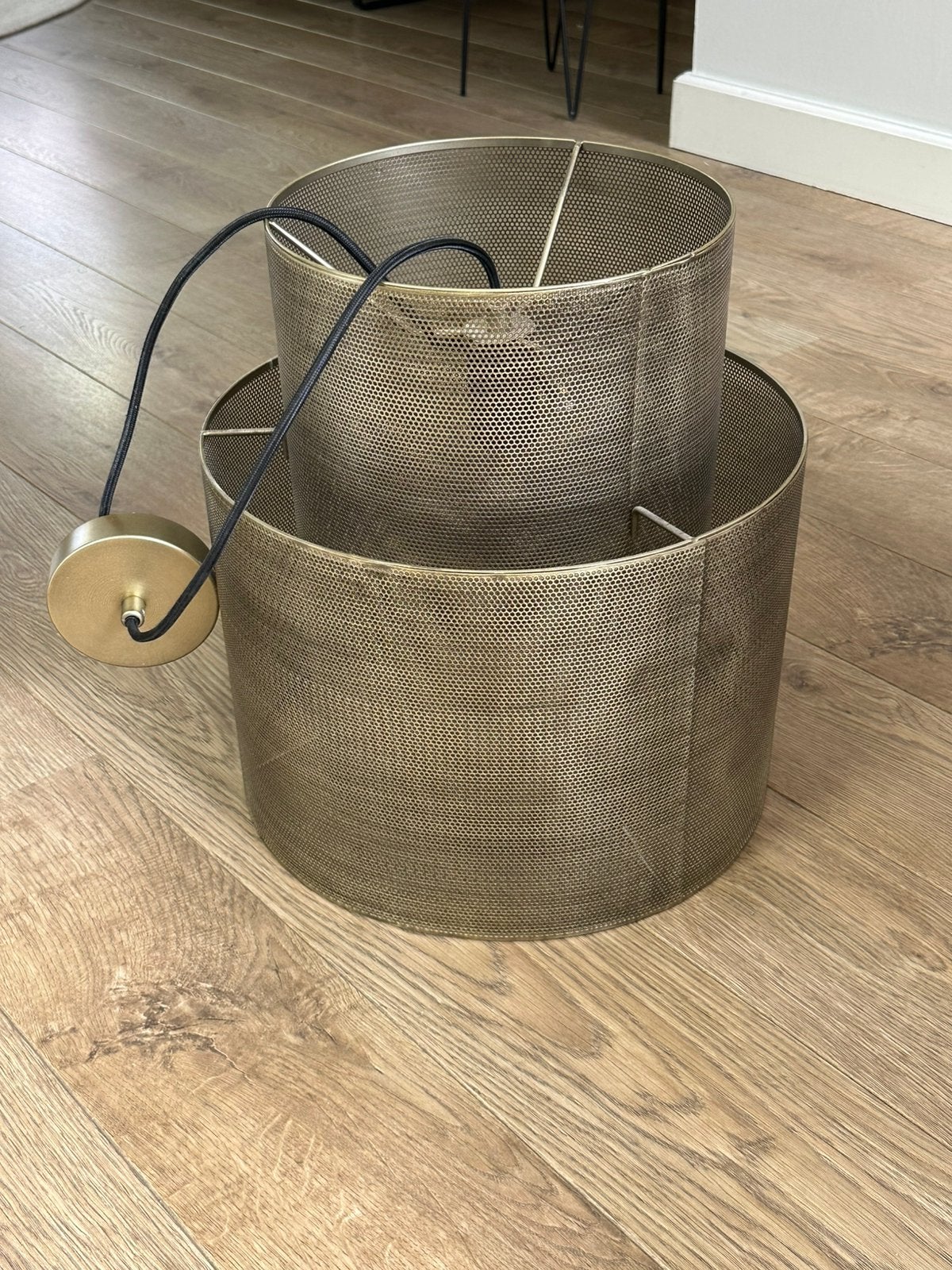 Hanglamp in antiek brons kleur, Gebruikt, Modern klassiek, Ophalen of Verzenden, Metaal