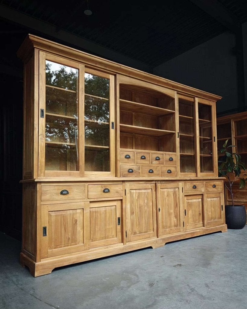 Grote / Brede winkelkast | Apothekerskast teak XXL #0580, Gebruikt, -, 200 cm of meer, -