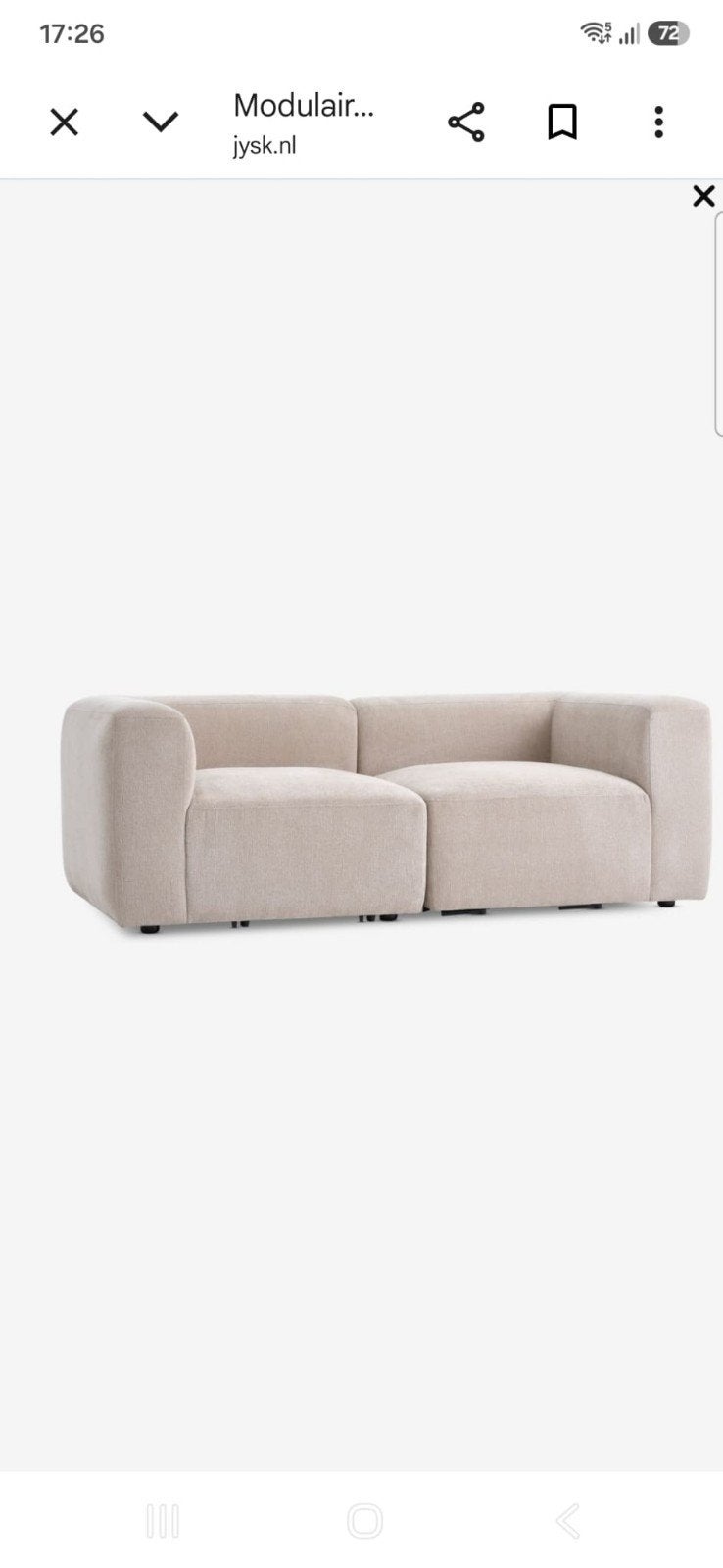 2 stuks SKEJBY Modulaire 2-zits bank beige stof, Huis en Inrichting, Ophalen, 150 tot 200 cm, Tweepersoons, 75 tot 100 cm