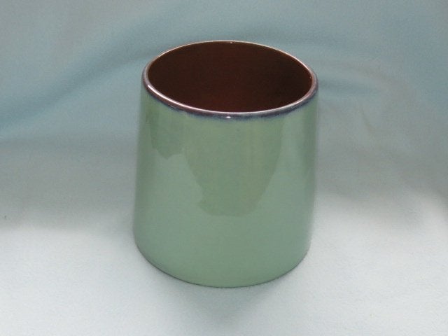 ZGAN bloempot van Gina Da, lichtgroen, taps toelopend 14 cm, Rond, Binnen, Ophalen of Verzenden, Zo goed als nieuw