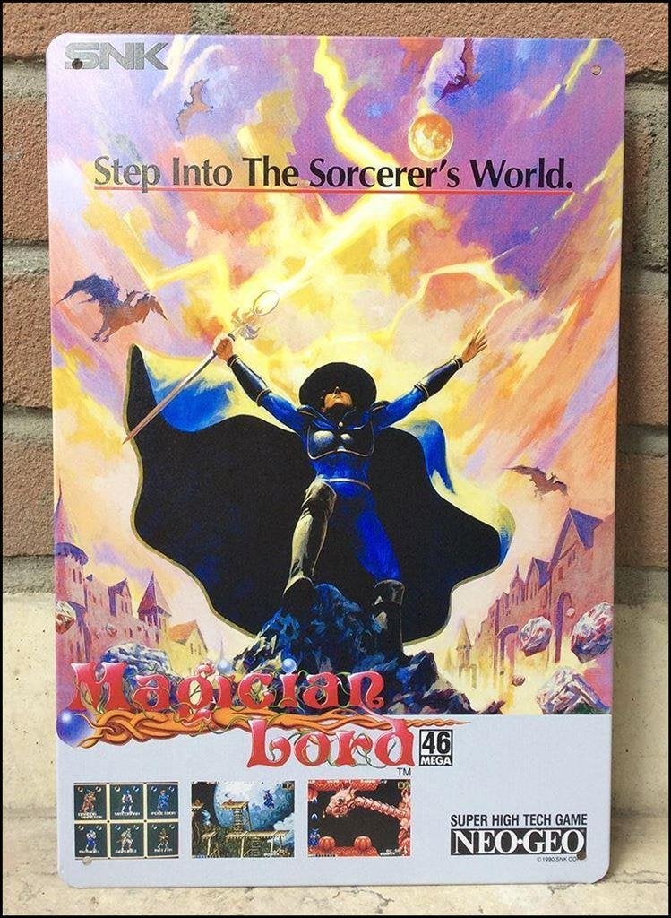 Magician Lord - Neo Geo Metalen Bord Poster snk retro arcade, 1 speler, Verzenden, Nieuw, Vanaf 3 jaar