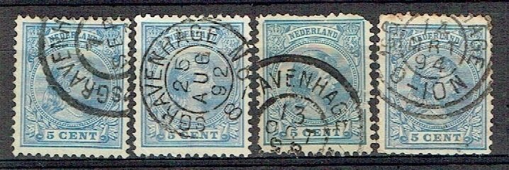 Nederland 1891 nr 35 Prinses Wilhelmina s GRAVENHAGE 4X, Verzenden, Gestempeld, Koningshuis
