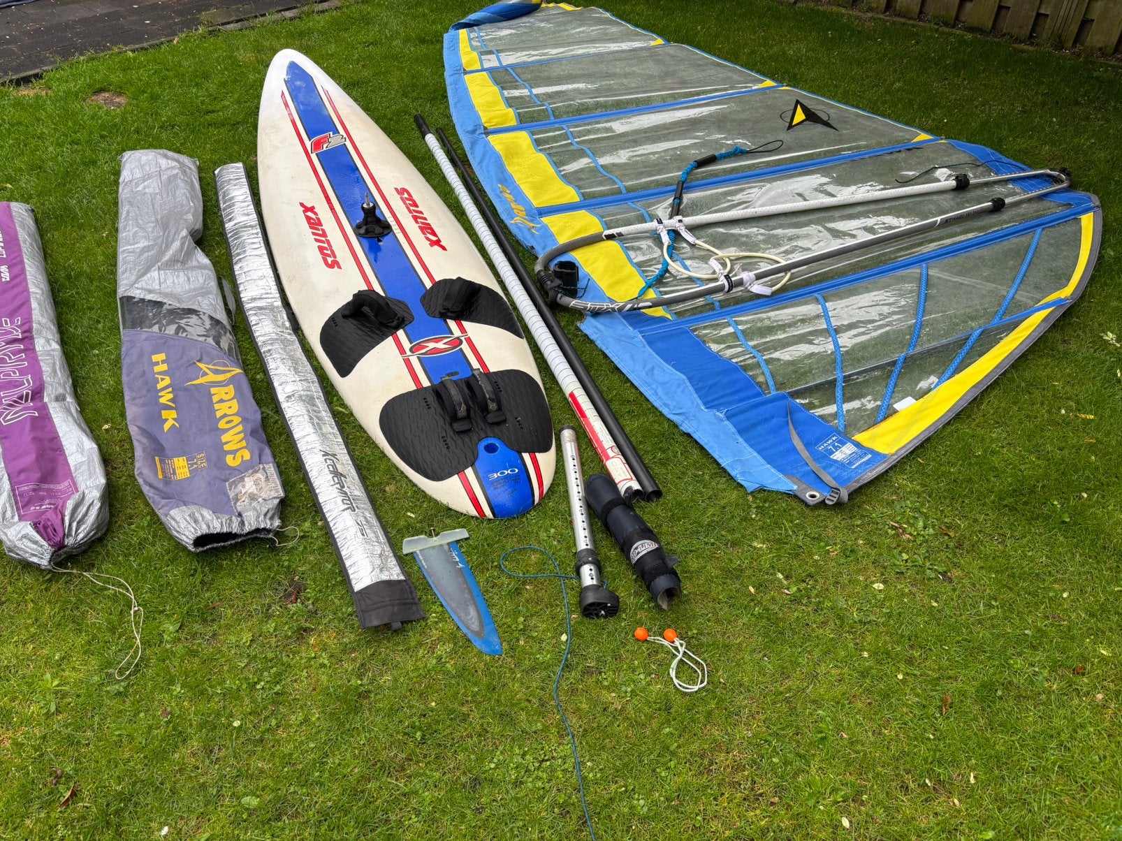 Freeride set compleet f2 xantos 160 liter 7.1 en 5.0 zeil, Ophalen, 250 tot 300 cm, Gebruikt, 6.5 m² tot 8 m²