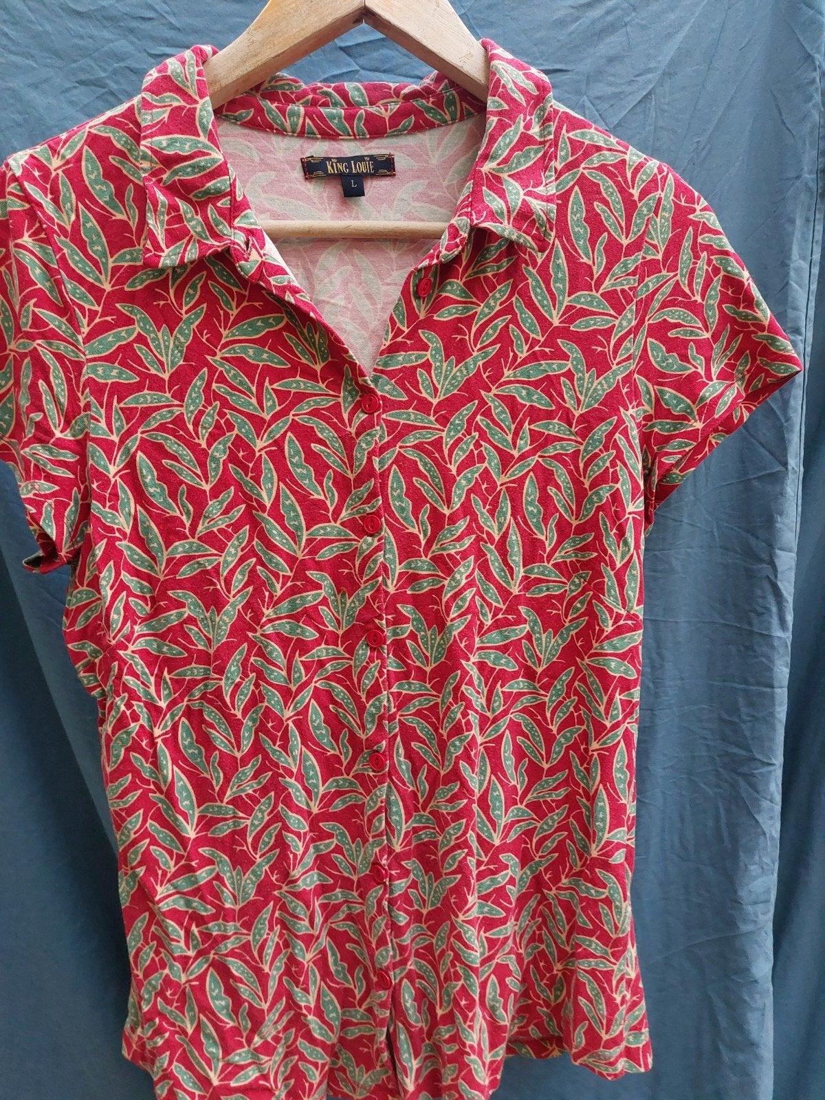 King Louie bloesje mt L, Kleding | Dames, Maat 38/40 (M), Verzenden, Korte mouw, King Louie