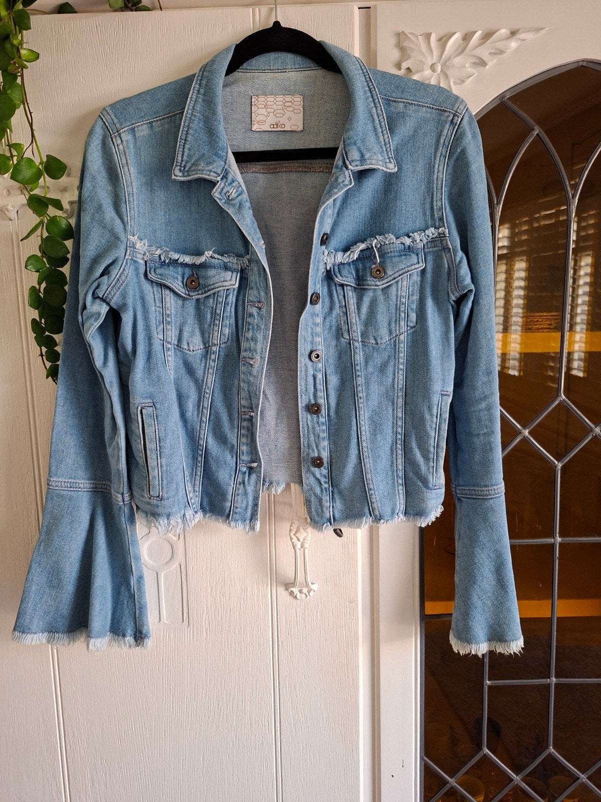 Aaiko spijkerjasje met uitlopende mouwen m. 36/38, Maat 38/40 (M), Aaiko, Blauw, Ophalen of Verzenden