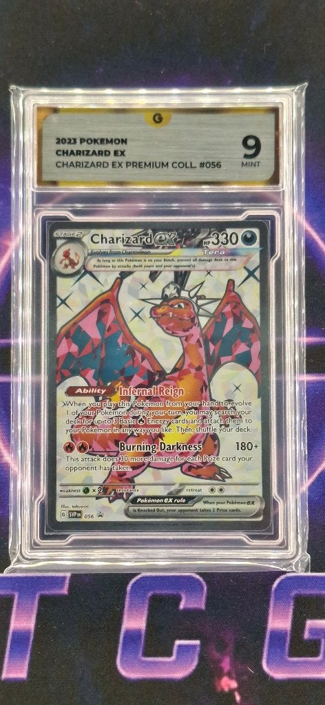 Charizard ex Promo #056 (Engels) - Global Grading 9, Ophalen of Verzenden, Zo goed als nieuw, Losse kaart, Foil