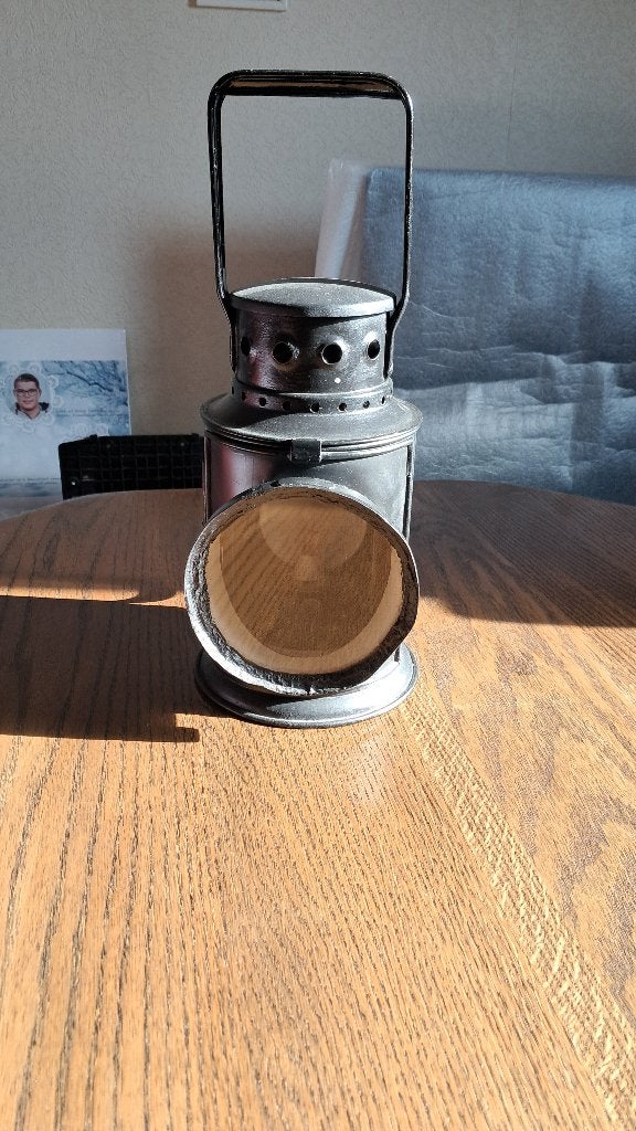 Antieke spoorweglantaarn met rood glas, Antiek en Kunst, Ophalen