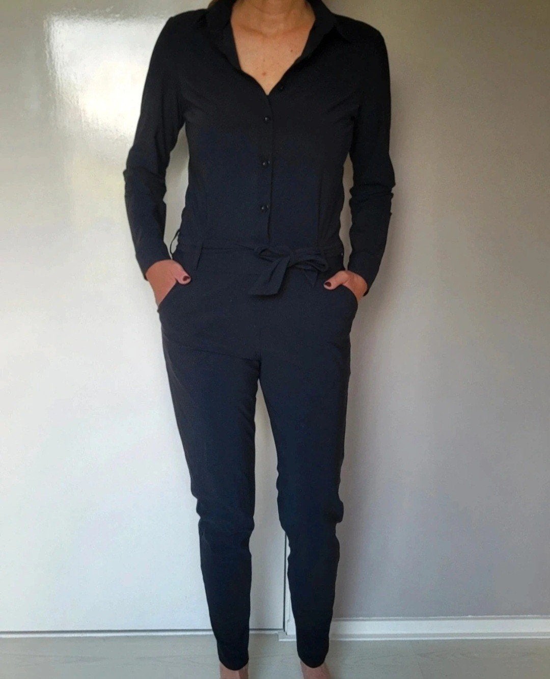 Studio Anneloes Angelique jumpsuit M Zwart Travel broekpak, Maat 38/40 (M), Studio Anneloes, Verzenden, Zwart