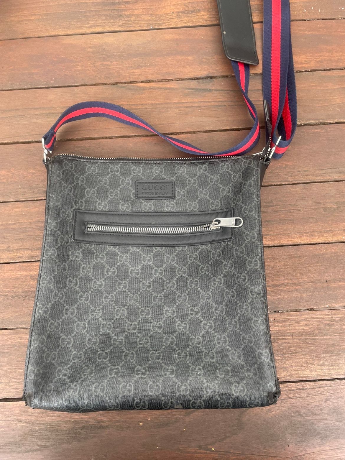 Gucci tas in gedragen staat rits is vervangen, Sieraden, Tassen en Uiterlijk, Ophalen of Verzenden, Gebruikt, Zwart, Leer