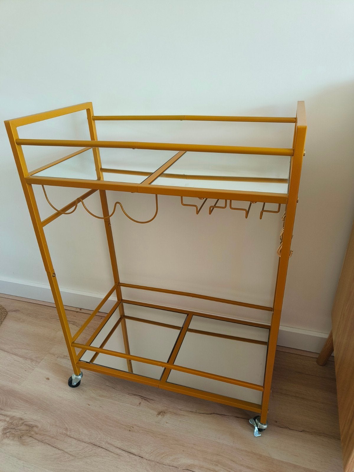 Gouden serveerwagen/barcart, Ophalen, Zo goed als nieuw, Minder dan 5 flessen, 75 – 100