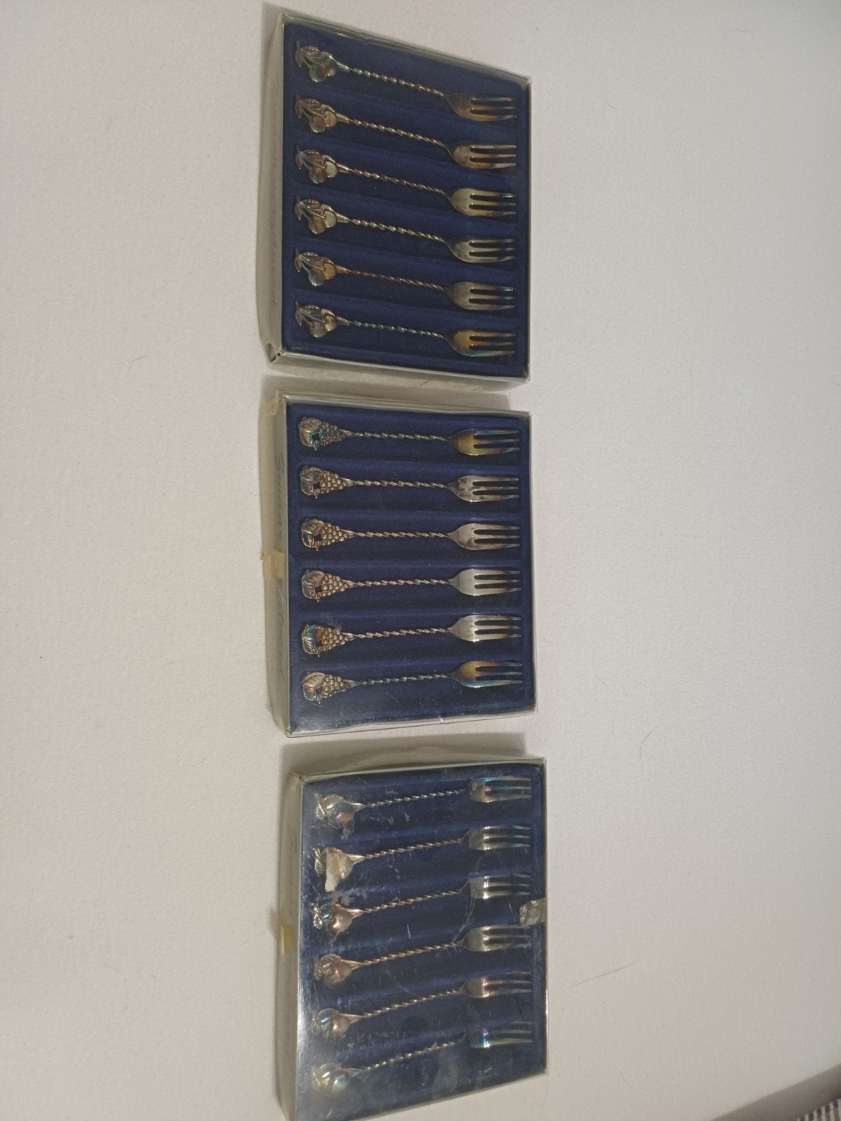 Zwaar verzilverde gebaksvorkjes set (3x6 stuks), Antiek en Kunst, Antiek | Bestek, Ophalen