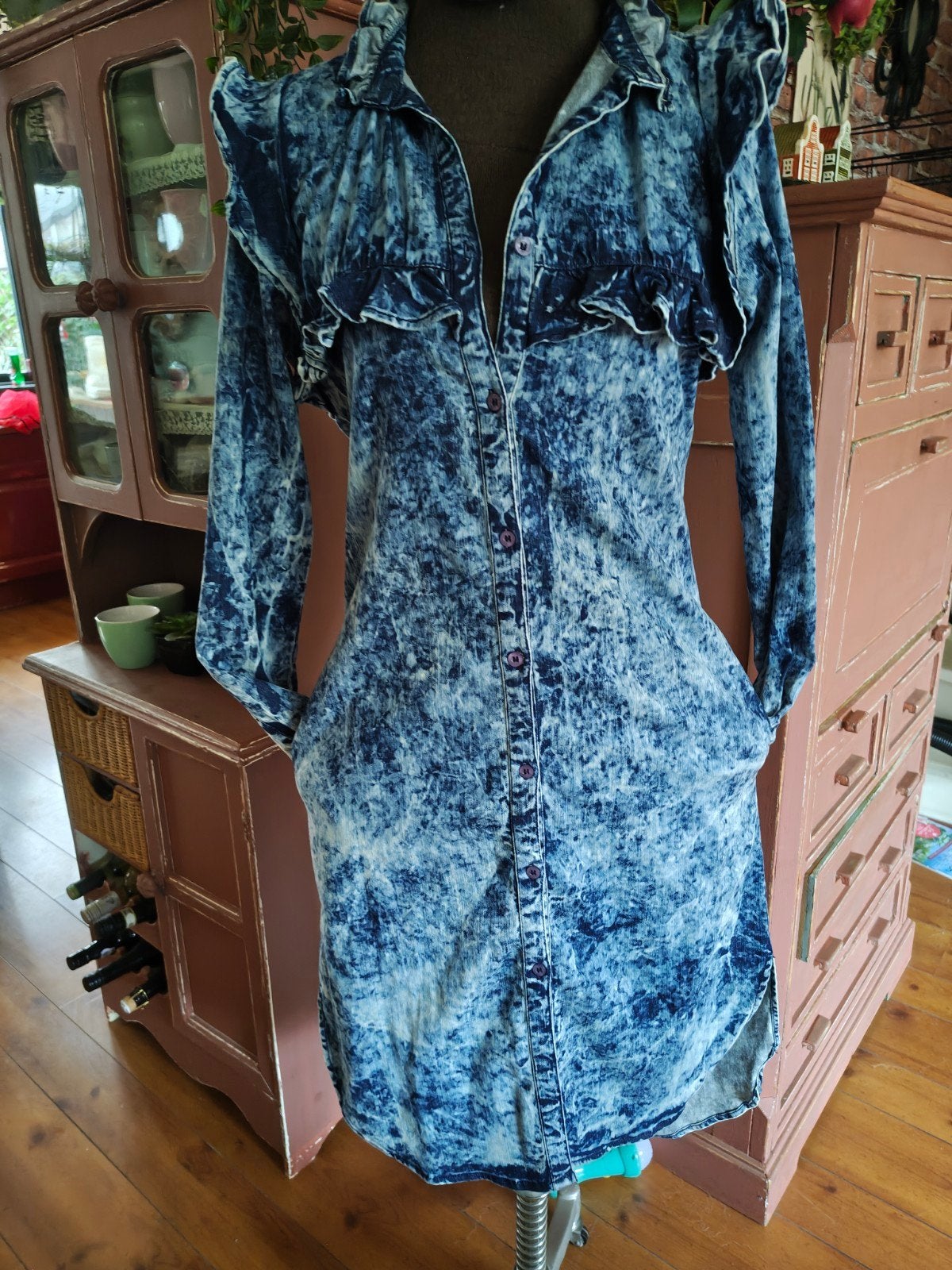 spijkerjurk jurk stretch maat m l estseven stretch, Kleding | Dames, Ophalen of Verzenden, Zo goed als nieuw, Blauw, Boven de knie
