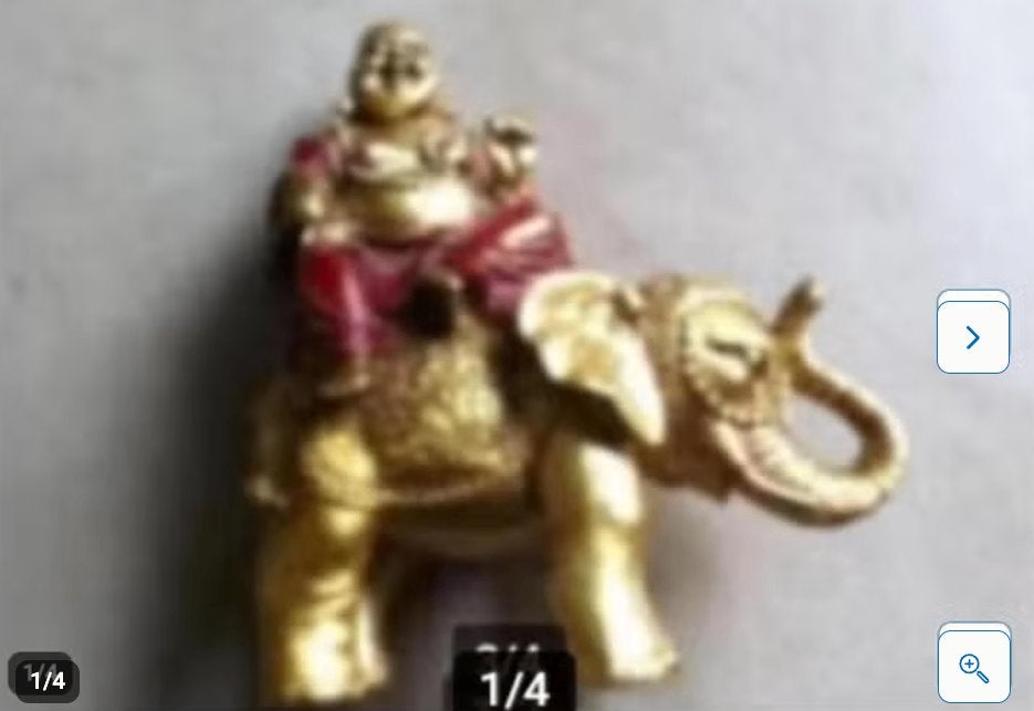 Boeddha beeldje zittend op olifant Br15H14cm, Ophalen of Verzenden, Zo goed als nieuw