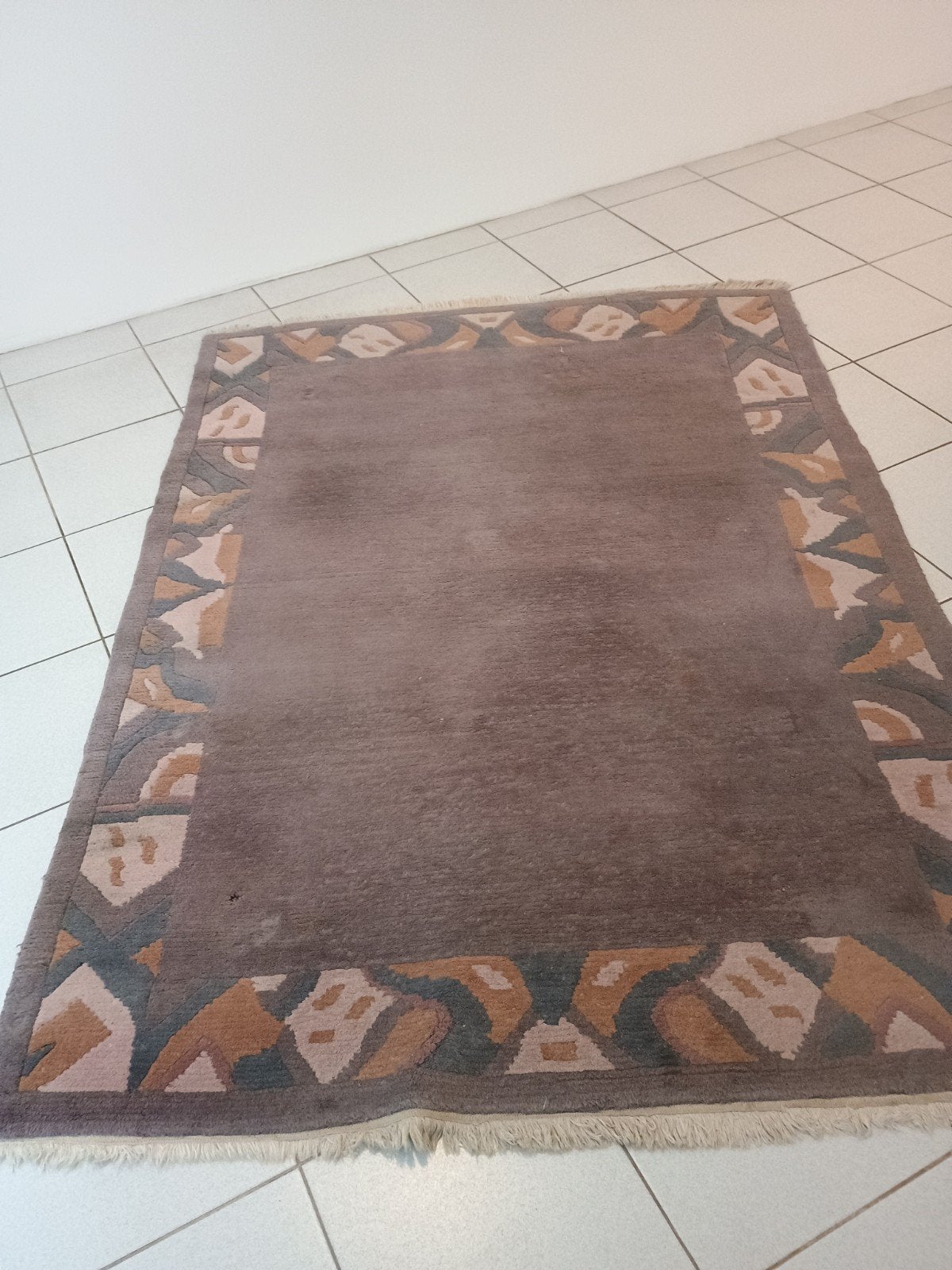Mooi bruin vloerkleed met patroon, Ophalen, 100 tot 150 cm, Zo goed als nieuw, Modern met etnische accenten