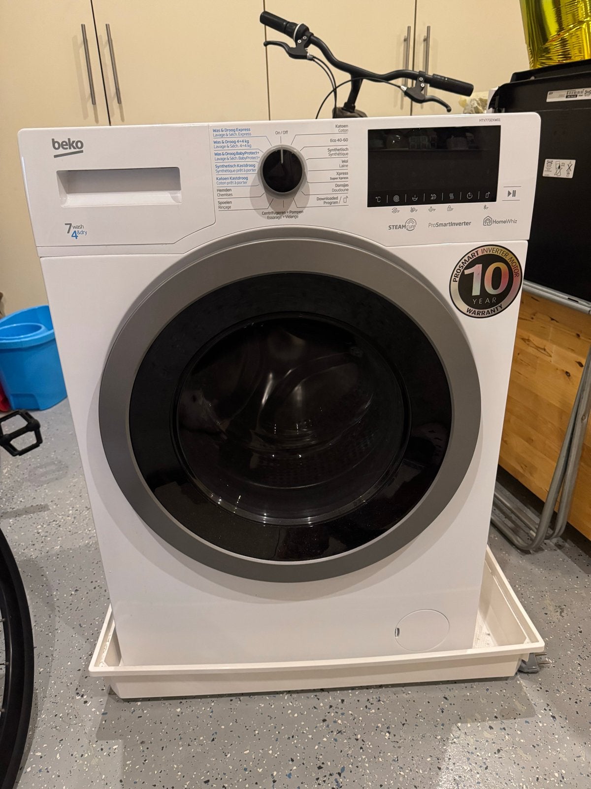Beko HTV7732XW01 Wasmachine 7kg & Droger 4kg - Zo goed als n, 6 tot 8 kg, Ophalen, Zo goed als nieuw, 85 tot 90 cm