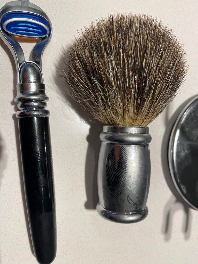 Razor MD Chrome scheerset scheerkwast nieuw, Ophalen of Verzenden, Nieuw, Verzorging