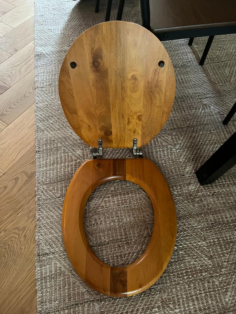 Mooie houten wc bril, Doe-het-zelf en Verbouw, Ophalen of Verzenden, Toilet