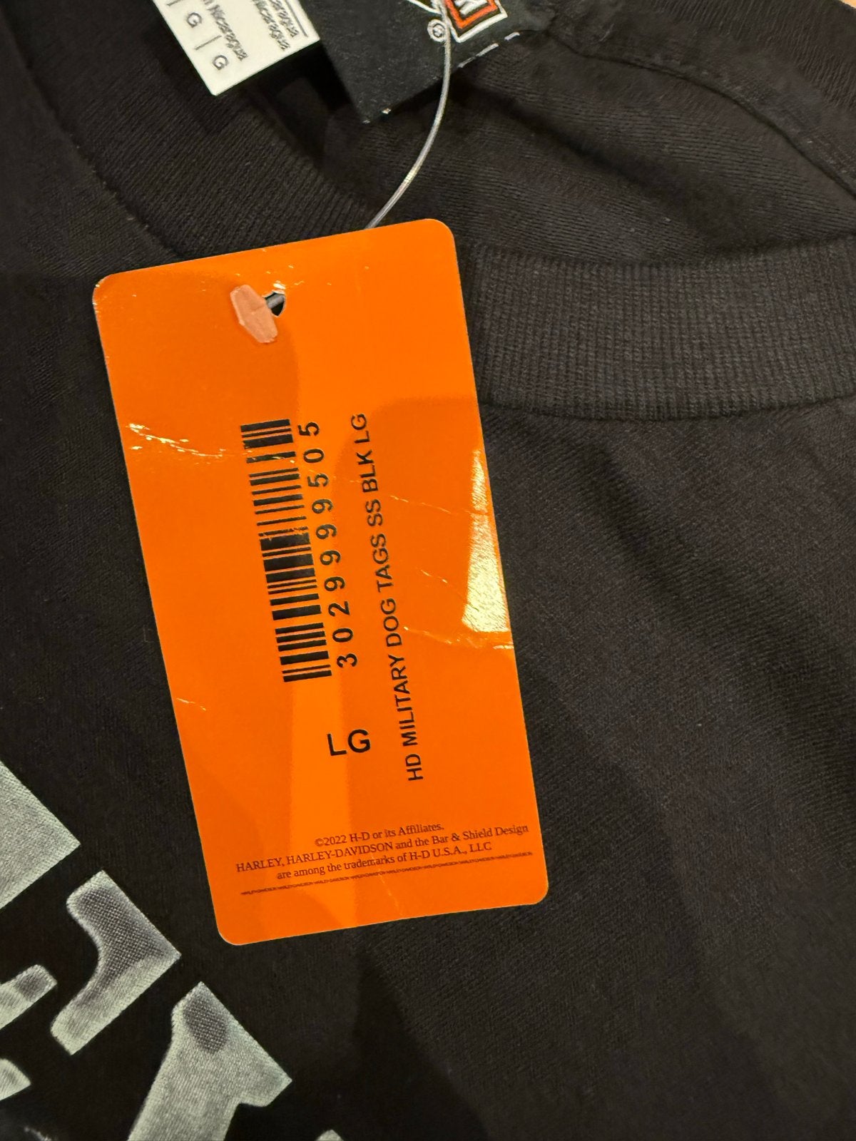 Harley-Davidson Military Dog Tags T-shirt Zwart Maat L, Ophalen of Verzenden, Nieuw, Maat 52/54 (L), Zwart