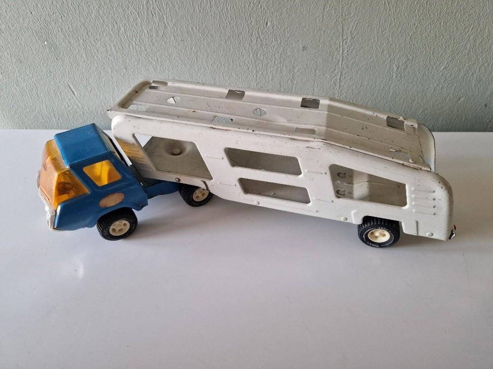 Tonka vrachtwagen met oplegger aanhanger, Ophalen of Verzenden, Gebruikt