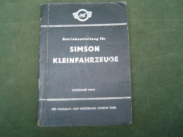 Simson Kelinfahrzeuge 1966  betriebs anleitung KR51 SR 4 DDR, Fietsen en Brommers, Ophalen of Verzenden, Gebruikt