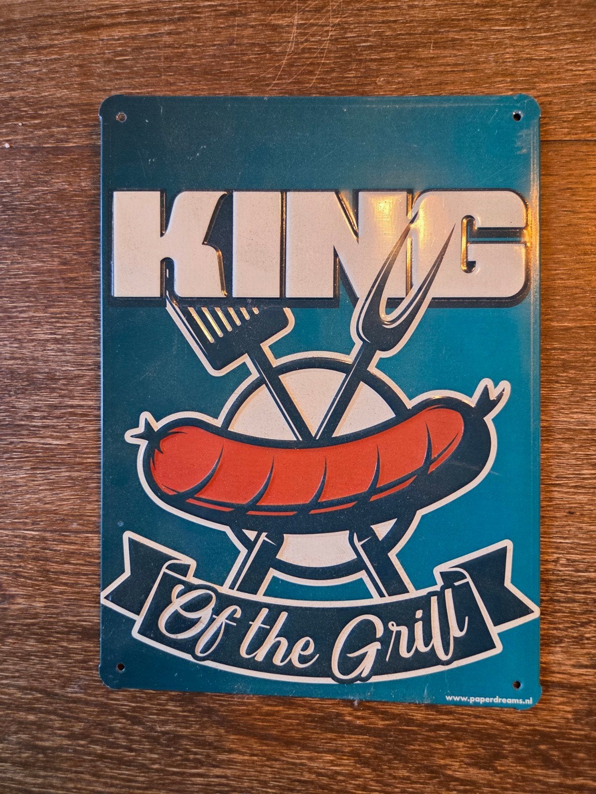 Metalen bord "King of the Grill", Ophalen of Verzenden, Zo goed als nieuw