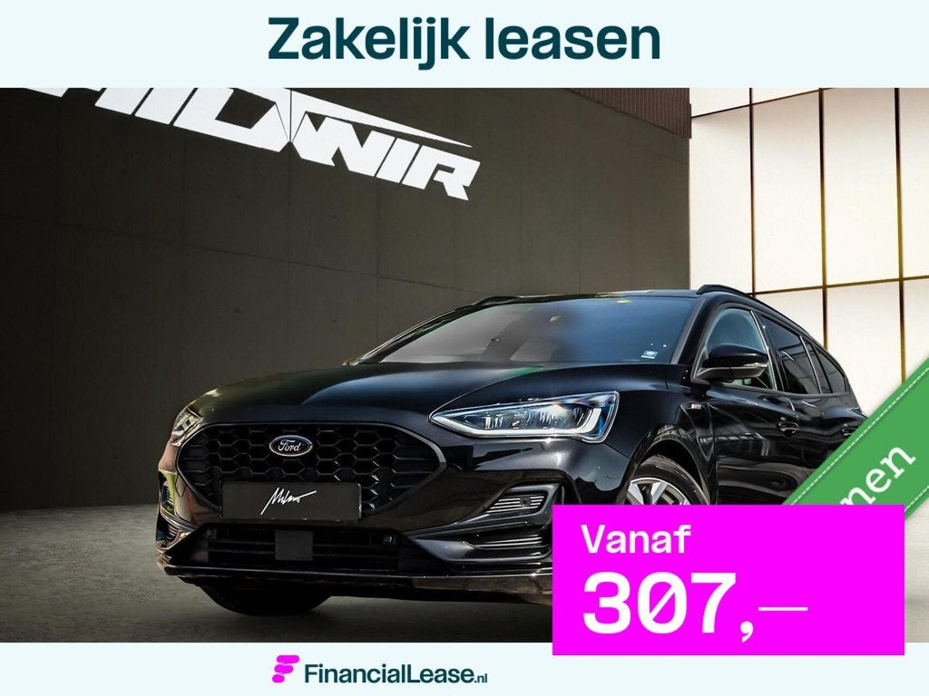 Ford Focus Wagon 1.0 EcoBoost Hybrid ST Line | VOL!, Gebruikt, Zwart, Zwart, 155 pk