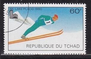 4369 - Tsjaad michel 879 gestempeld , Olympische winte, Postzegels en Munten, Postzegels | Afrika, Verzenden, Overige landen, Gestempeld