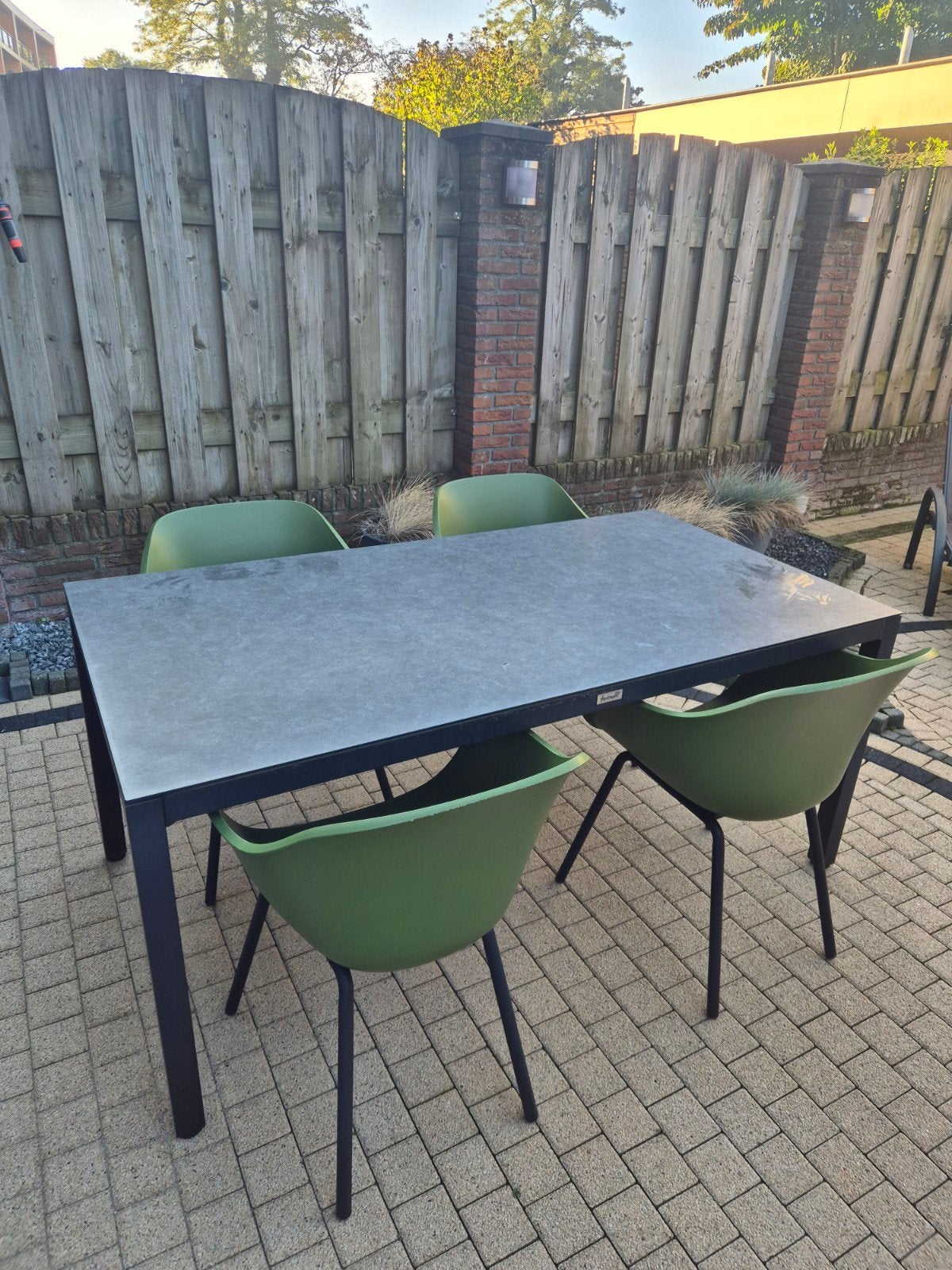 Hartman tuinset met 4 stoelen, Ophalen, Gebruikt, Rechthoekig, Metaal