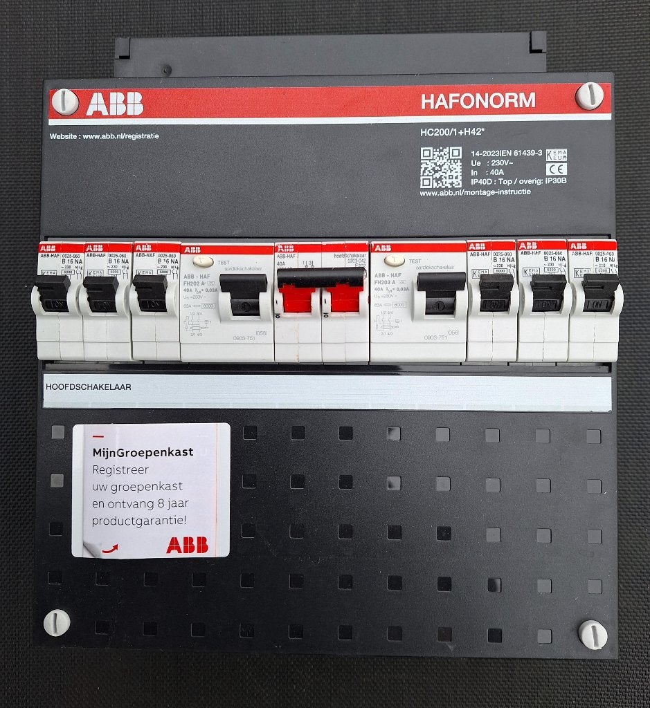 ABB Hafonorm 1fase 6groep meterkast groepenkast stoppenkast, Ophalen of Verzenden, Zo goed als nieuw, ABB, Overige typen