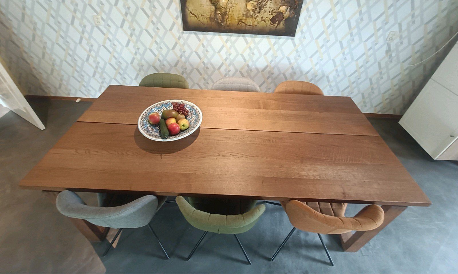 Robuuste eettafel - 220x100 cm, Ophalen, Gebruikt, 200 cm of meer, Modern, Industrieel, Tijdloos