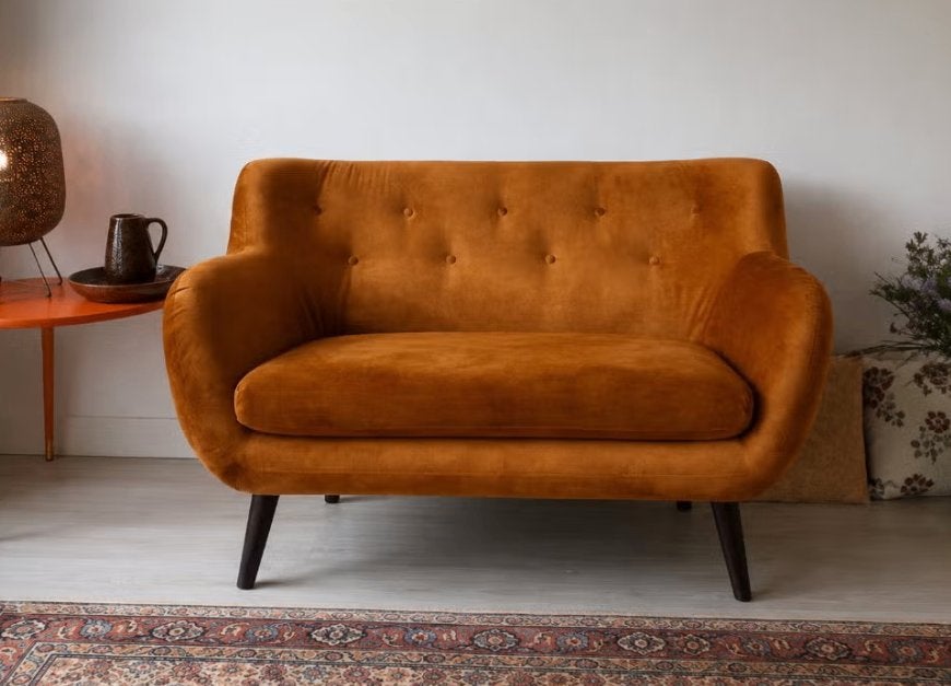 Compacte velours 2-zitsbank - Snel weg - vaste prijs €99, Huis en Inrichting, Ophalen, Sjiek, Tweepersoons, 75 tot 100 cm