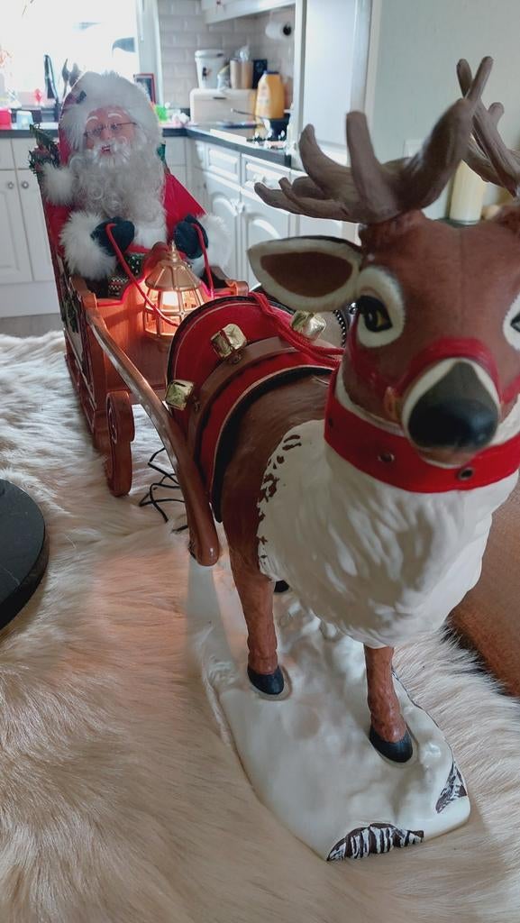 Holiday creations kerstman met rendier beweegt, muziek, Diversen, Kerst, Ophalen