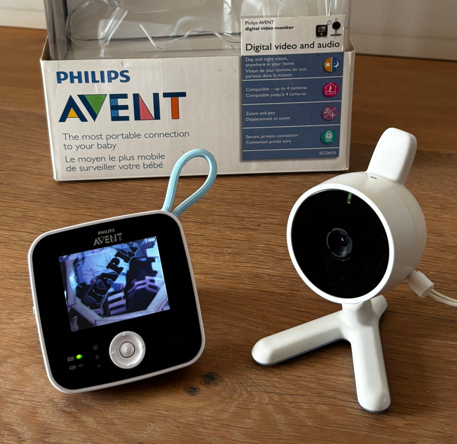 Digitale videobabyfoon SCD610 - Philips Avent., Ophalen of Verzenden, Gebruikt, 100 tot 250 meter, Camera