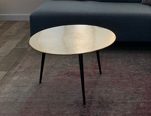 COCO Maison Side Table – Goudkleurige salontafel/bijzettafel, Huis en Inrichting, Ophalen, 50 tot 100 cm, Rond, Zo goed als nieuw