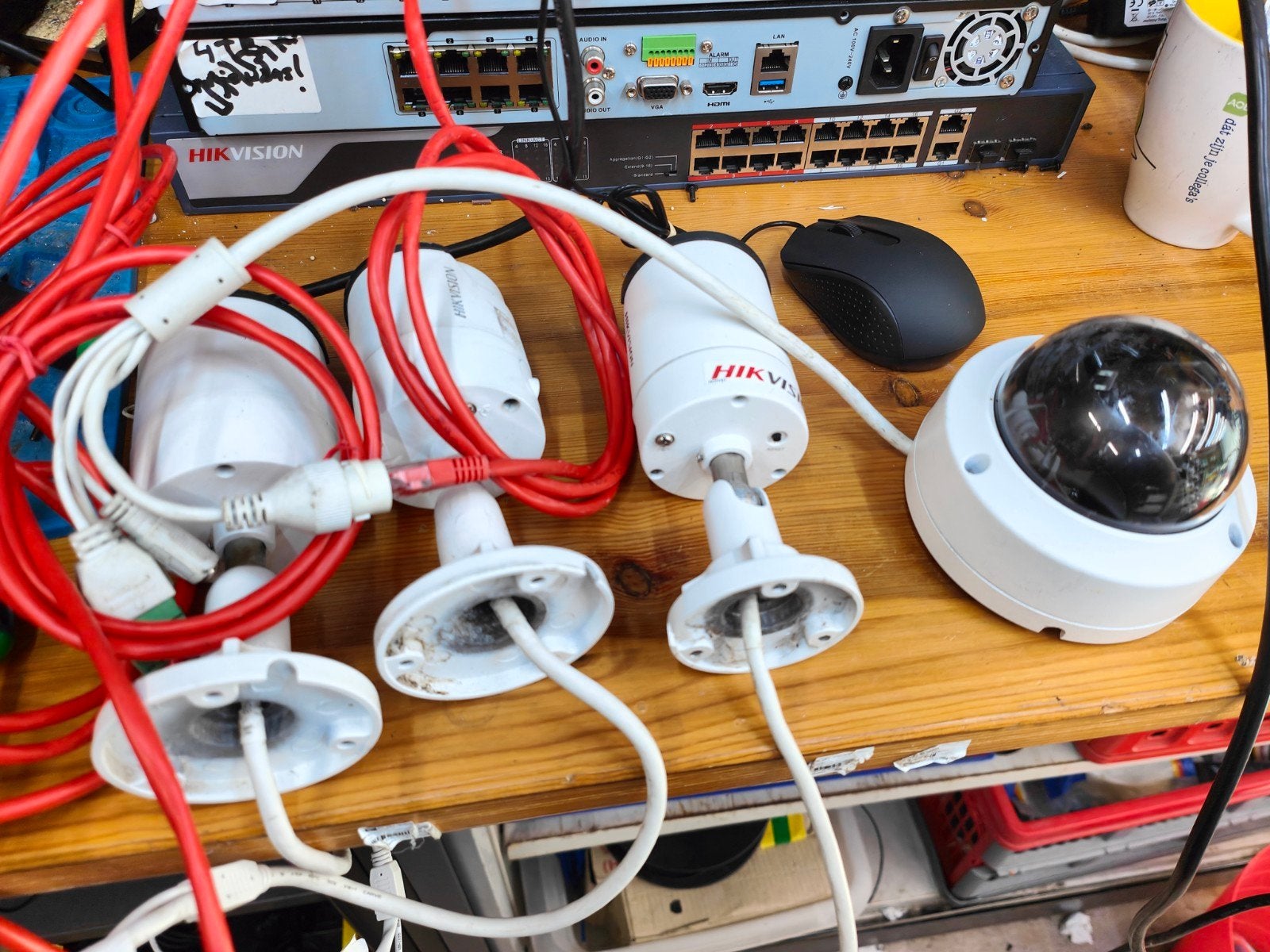 Hikvision NVR met 4 Camera's, Audio, Tv en Foto, Videobewaking, Ophalen of Verzenden