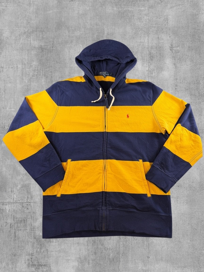 Polo by Ralph Lauren hoodie met rits zwart gestreept heren, Kleding | Heren, Verzenden, Zo goed als nieuw, Maat 48/50 (M), Zwart